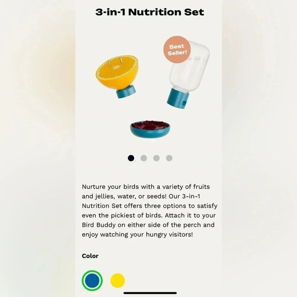 NWT My Birdbuddy 3-in-1 Nutrition Set Blue Accessory For Smart Bird Feeder - Picture 5 of 5